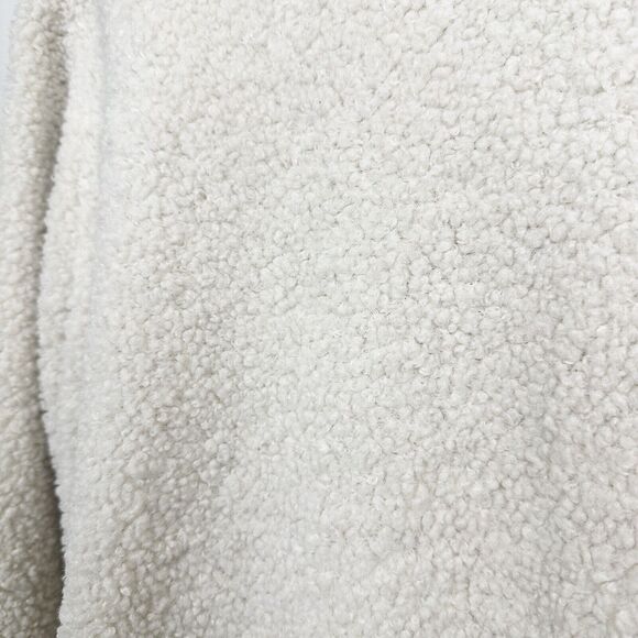 Mystree Jacket Womens Large Cream Brown Sherpa Teddy Bomber Stripe Faux Sherling - Picture 9 of 16